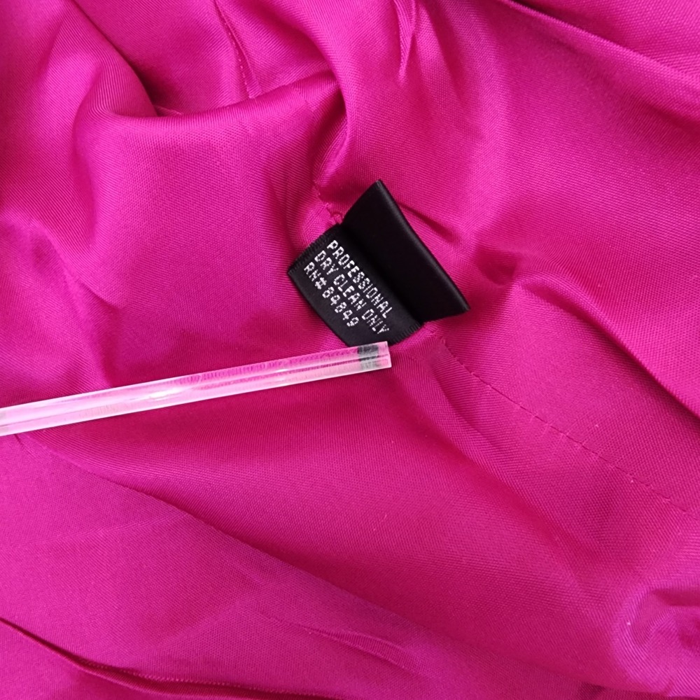 Carmen Marc Valvo Cap-sleeve Cocktail Dress Raspberry Pink Sz 10 - Picture 9 of 14